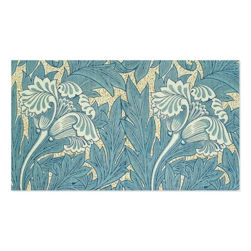 Vintage William Morris Tulip Floral Design Business Card Templates (back side)