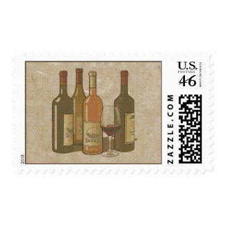 Vintage Wine Bottle Stamp stamp