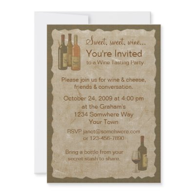 Vintage Wine Bottles Invitation by pinkinkart