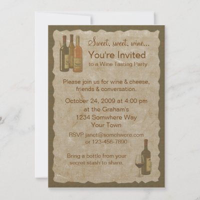 Vintage Wine Bottles Invitation
