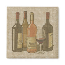 Vintage Wine Bottles Kitchen Magnet by pinkinkart Vintage Wine Bottles Kitchen Magnet