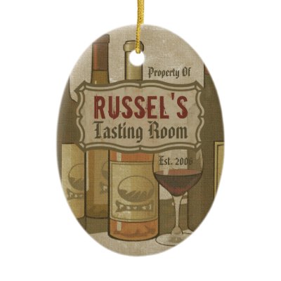 Vintage Wine Bottles Personalized Ornament