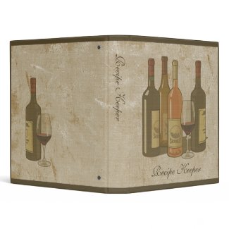 Vintage Wine Bottles Recipe Binder