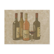 Vintage Wine Bottles Recipe Card postcards