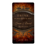 Vintage Wine Label Leaf Swirls Antique