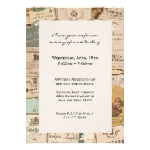 Vintage Wine Theme Invitation