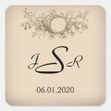 Vintage Winery Monogram Sticker