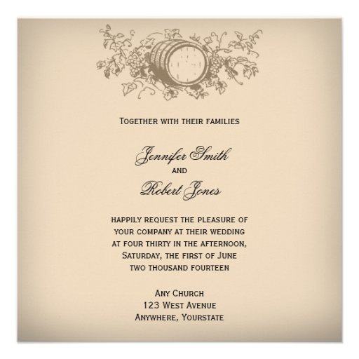Vintage Winery Wedding Invitation