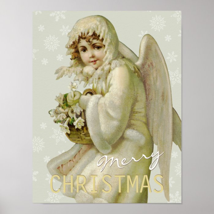 Vintage winter angel CC0620 Christmas Poster