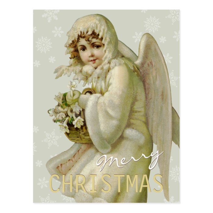 Vintage winter angel CC0621 Christmas Postcard