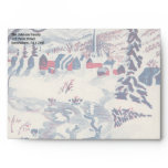Vintage Winter Christmas Village with Trees, Snow envelopes
