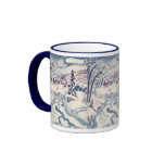 Vintage Winter Christmas Village with Trees, Snow mugs