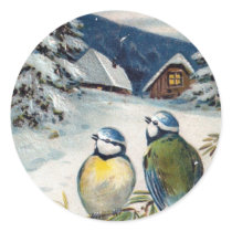 Vintage Winter Postcard With Birds stickers by angelandspot Vintage Winter Postcard With Birds stickers