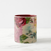 Vintage Winter Roses Coffee Mug