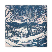 Vintage Winter Scene magnets by ChristmasCafe Vintage Winter Scene magnets