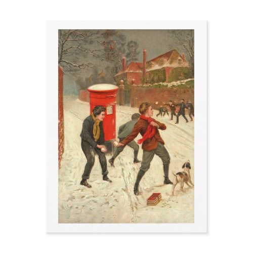 Vintage Winter Scene Postcard postcard