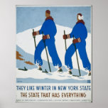 Vintage Winter Sport in New York Print