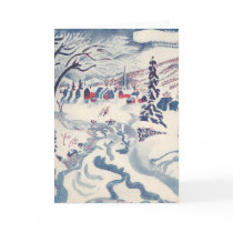Vintage Winter Village cards