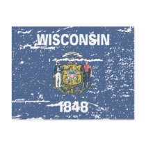 Vintage WISCONSIN Flag postcards by flagshirts Vintage WISCONSIN Flag postcards