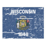 Vintage WISCONSIN Flag Postcards