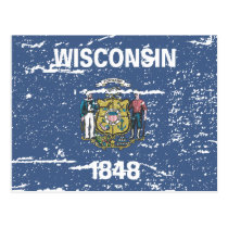 Vintage WISCONSIN Flag postcards