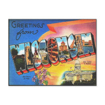 Vintage Wisconsin Travel Postcard