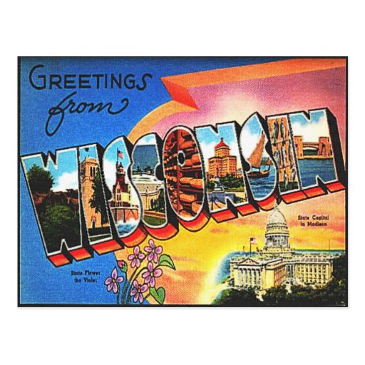 Vintage Wisconsin Travel Postcard Zazzle