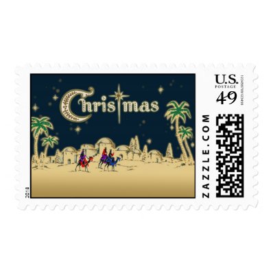 Vintage Wisemen/Desert Religious Christmas Stamp
