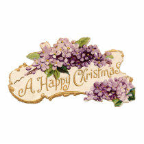 Vintage Wishing you a Happy Christmas Photo Cut Outs