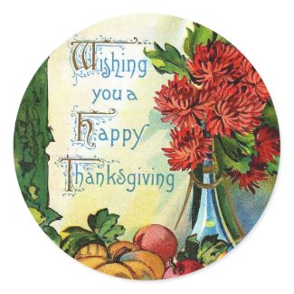 Vintage Wishing You a Happy Thanksgiving Stickers