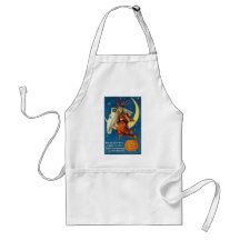 Vintage Witch Halloween Designs Aprons