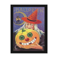 Vintage Witch Halloween postcard