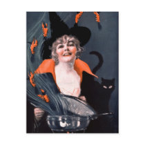 Vintage Witch Post Card postcards by heartmuse Vintage Witch Post Card postcards