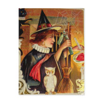 Vintage Witch Post Card postcards by heartmuse Vintage Witch Post Card postcards