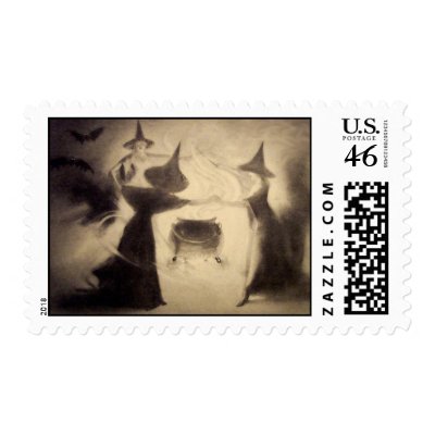 vintage witch stamp by heartmuse