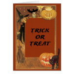 Vintage Witch Trick or Treat Card