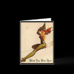 Vintage Witch, Witch You Were Here Greeting Card