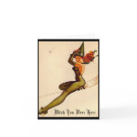Vintage Witch, Witch You Were Here Greeting Card