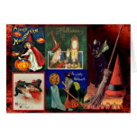 Vintage Witches and Black Cats Card