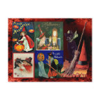 Vintage Witches and Black Cats zazzle_postcard