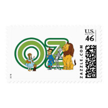 Vintage Wizard of Oz Characters and Letters Postage Stamps