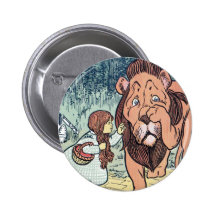 Vintage Wizard of Oz Characters Yellow Brick Road Pinback Button