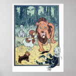 Vintage Wizard of Oz Characters Yellow Brick Road Poster
