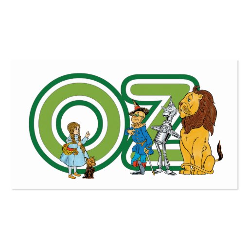 Vintage Wizard of Oz, Cowardly Lion, Dorothy, Toto Business Card Templates (back side)