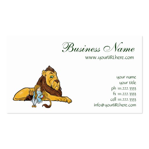 Vintage Wizard of Oz, Cowardly Lion, Dorothy, Toto Business Card Templates