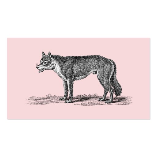 Vintage Wolf Illustration - 1800's Wolves Template Business Card Templates (front side)