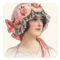 Vintage Woman and Hat Sticker