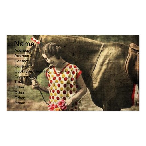 Vintage Woman and Horse Business Card Template