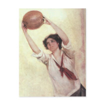 Vintage Woman Basketball Player Postcards