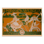 Vintage Woman Cycling with Cupid Card